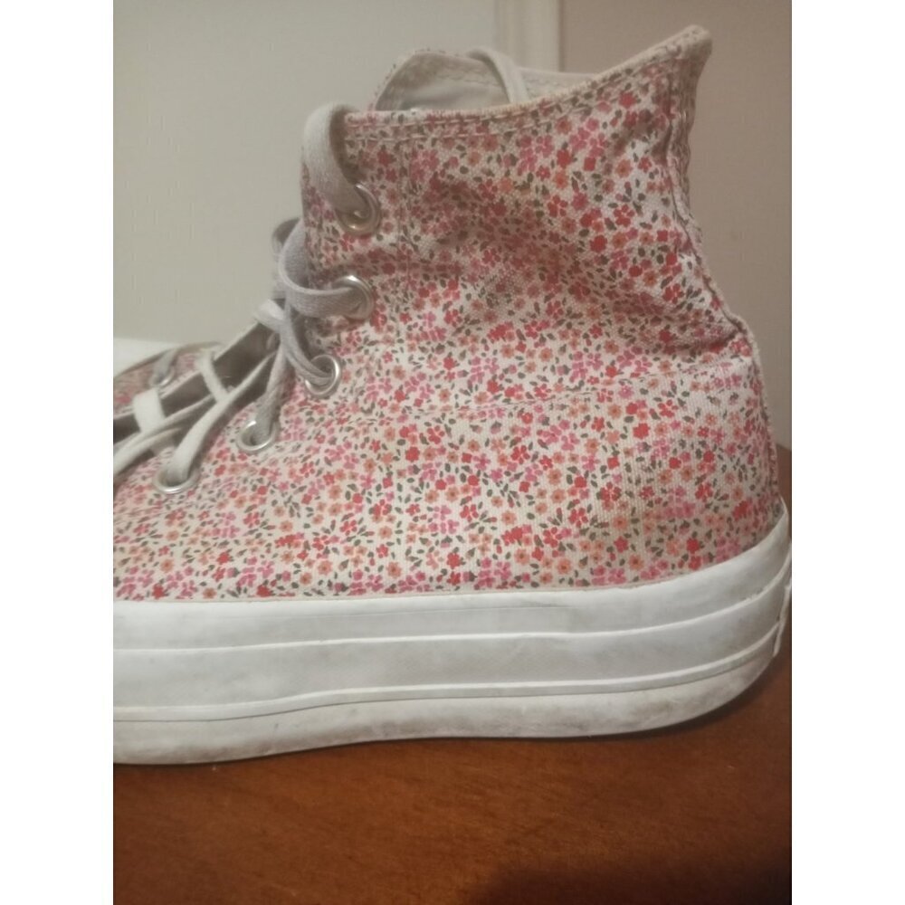 Converse All Star Lift Platform Trainers Womens Size 7 Ditsy Floral Shoes - Picture 12 of 16